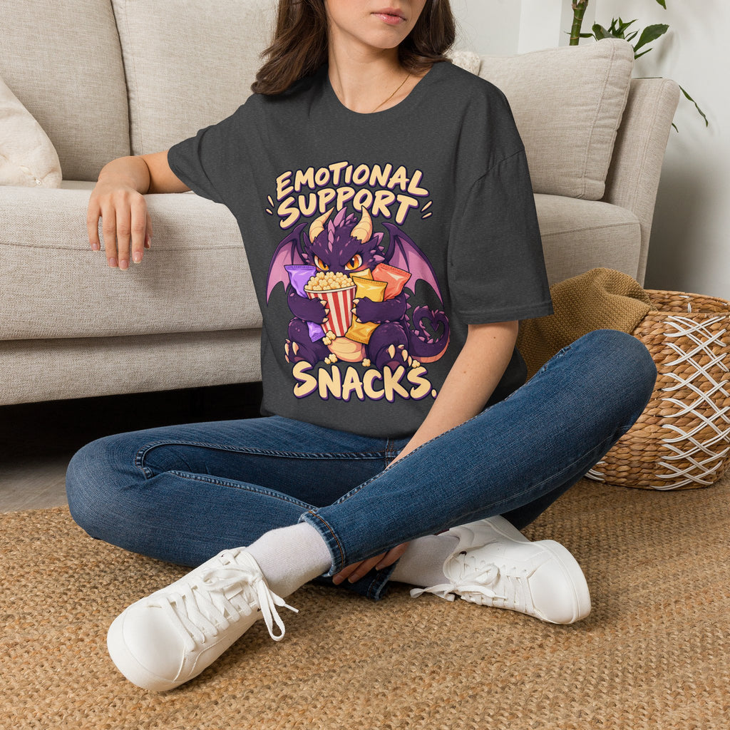 Emotional Support Snacks | Cute Dragon Eating Popcorn Anime Shirt