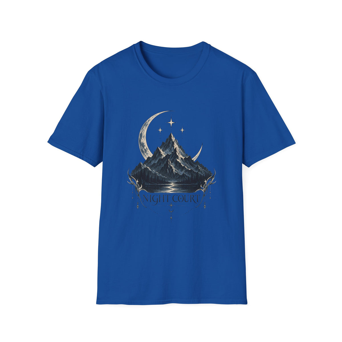 Night Court Mountain | ACOTAR Book Crescent Moon & Stars Graphic