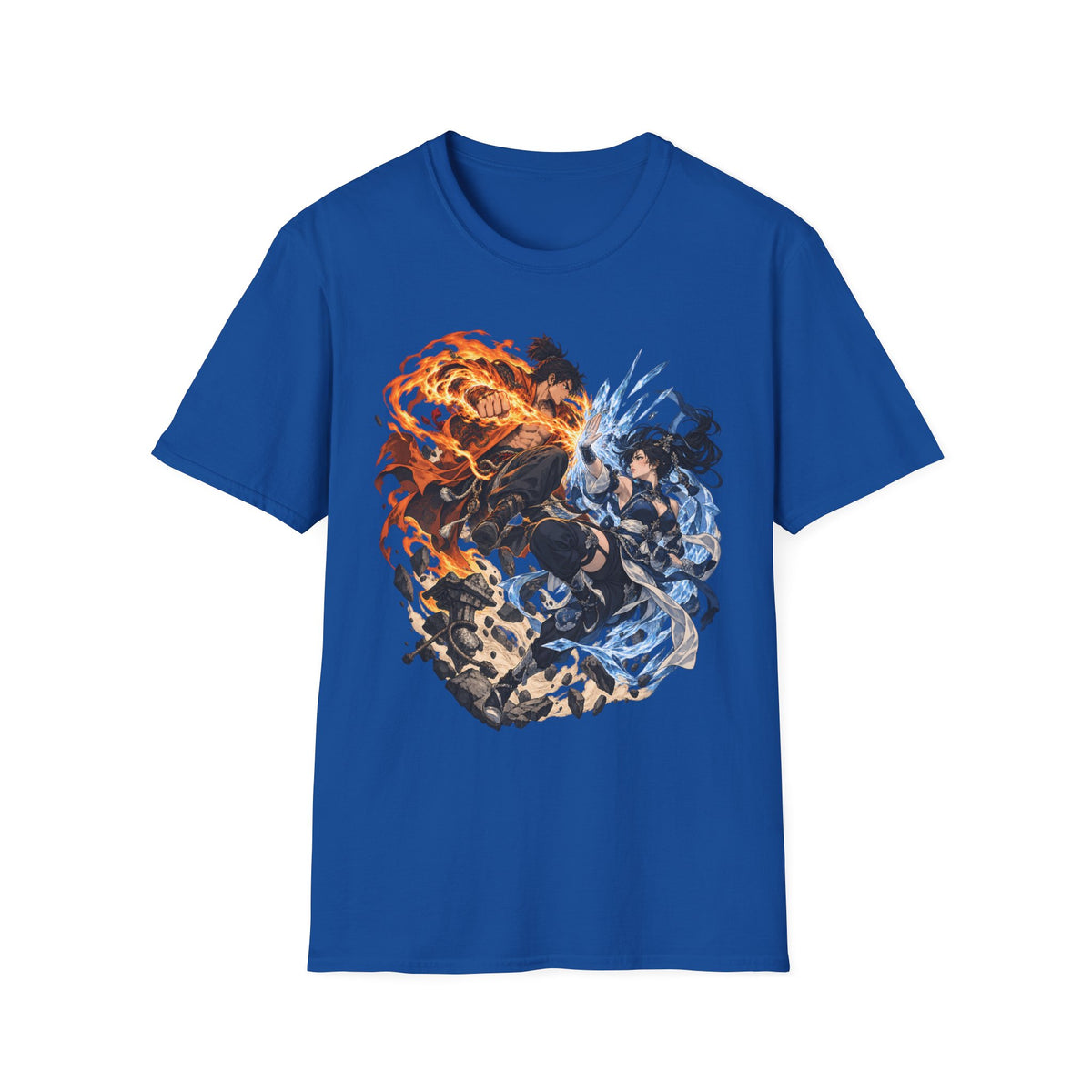 Elemental Battle | Fire vs Ice | Ninja Japanese Fantasy T-Shirt
