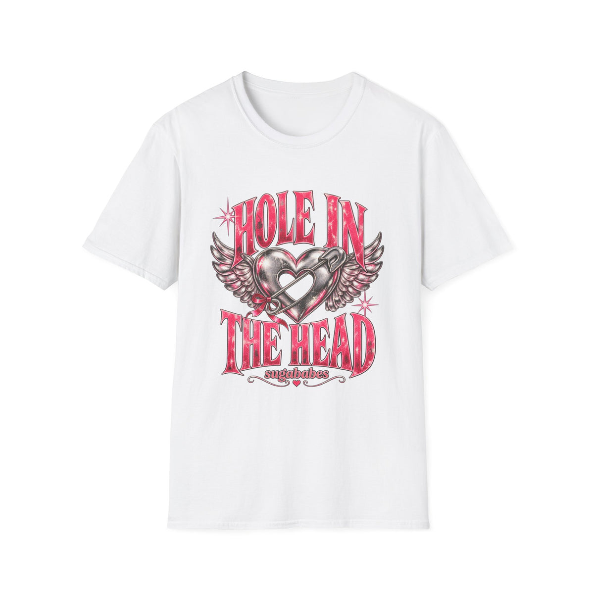 Hole in the Head | Sugababes | Pink Winged Heart Design T Shirt