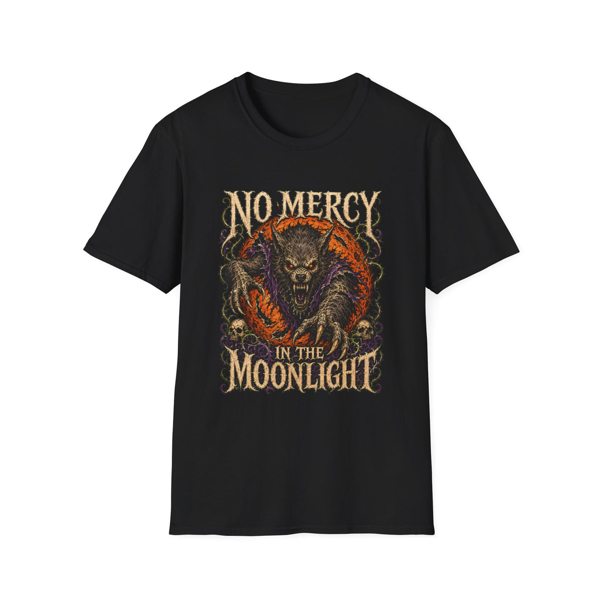 No Mercy Werewolf T-Shirt - Vintage Horror Moonlight Graphic Tee