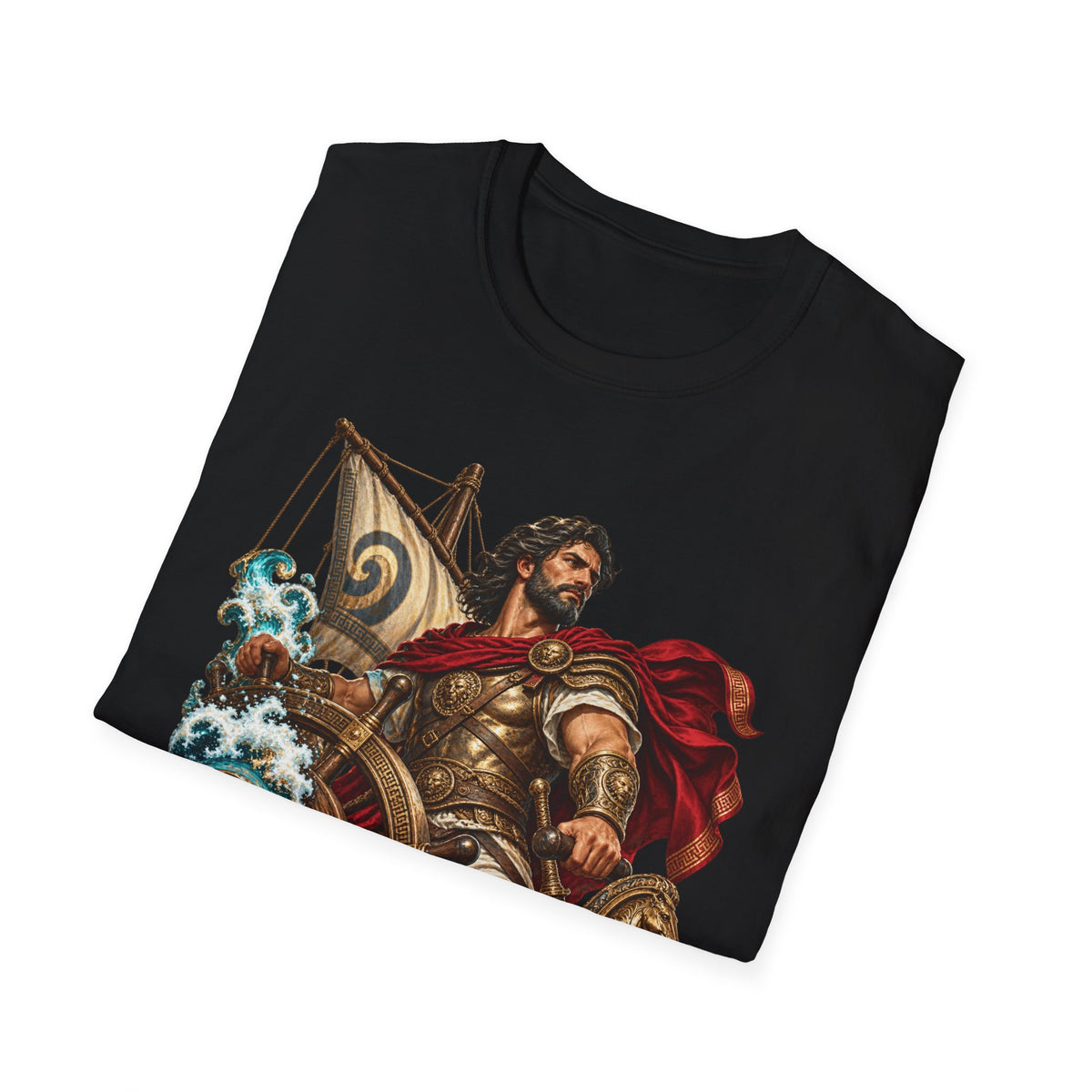 Odysseus Greek Mythology T-Shirt, Homer Odyssey Hero and Ship