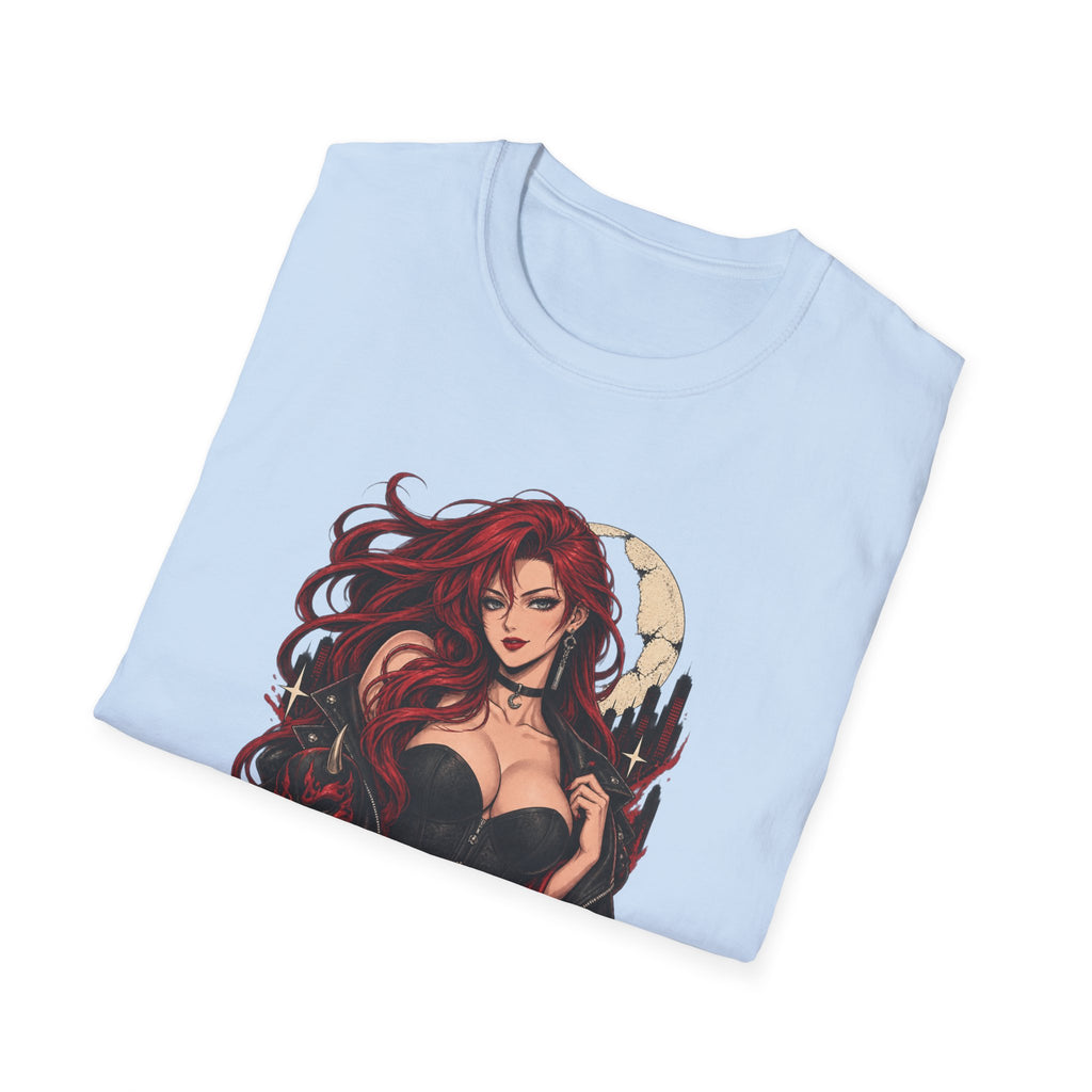 Crimson Dusk | Sexy Gothic Hannya Mask Pin up Woman T-Shirt