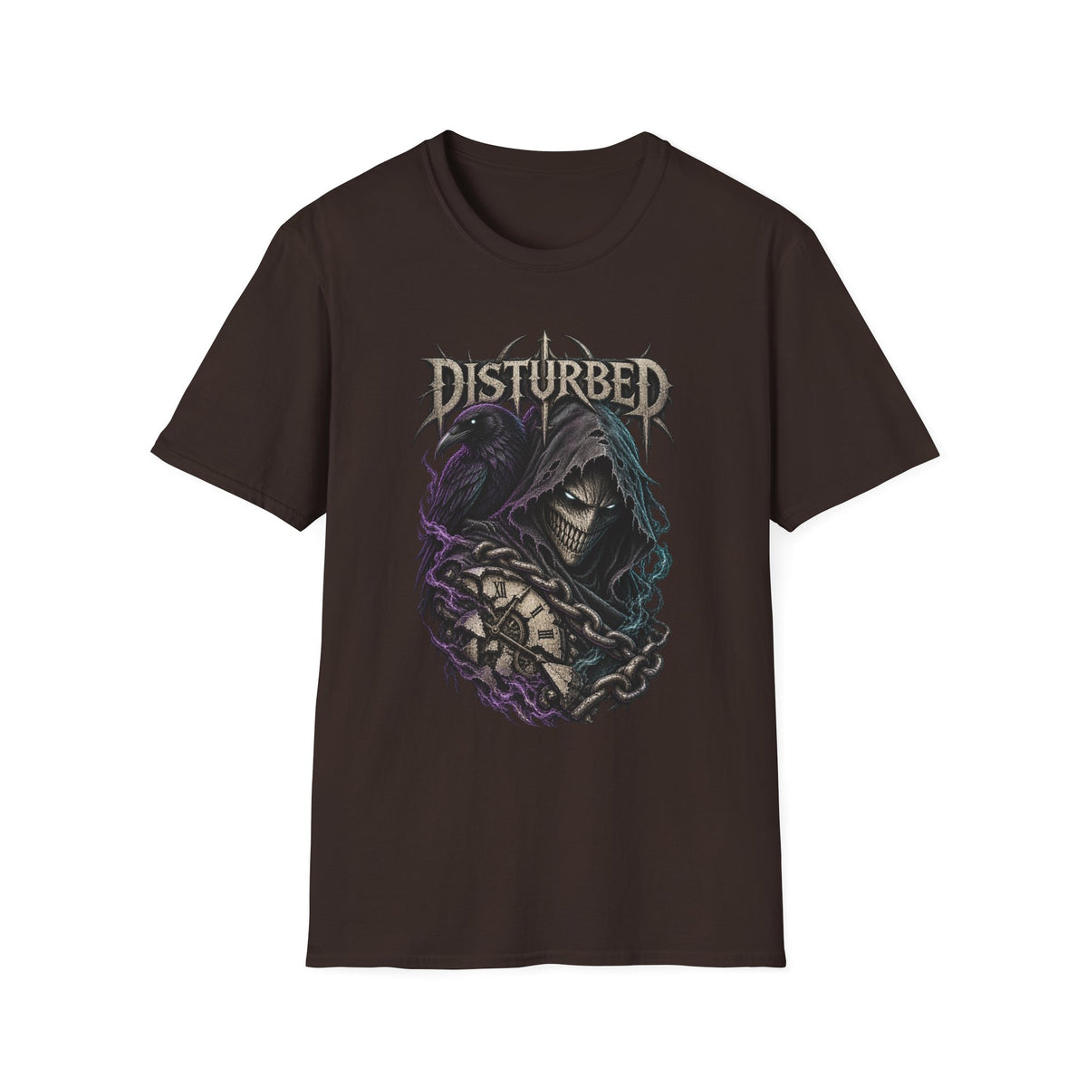 Disturbed | Grim Reaper and Chains Heavy Metal Band Graphic T-Shirt