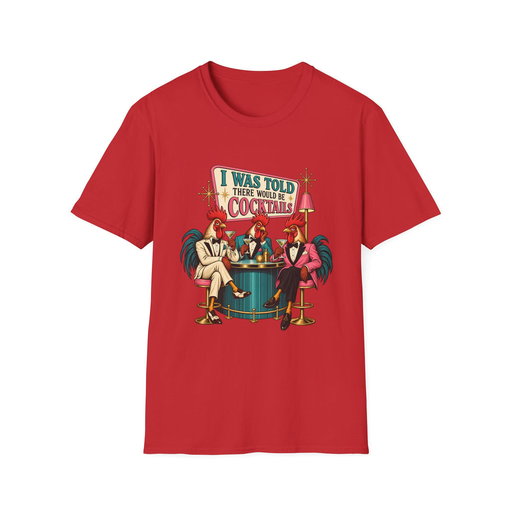 I Was Told There Would Be Cocktails T-Shirt | Retro Flamingo Bar Cocktail Tee
