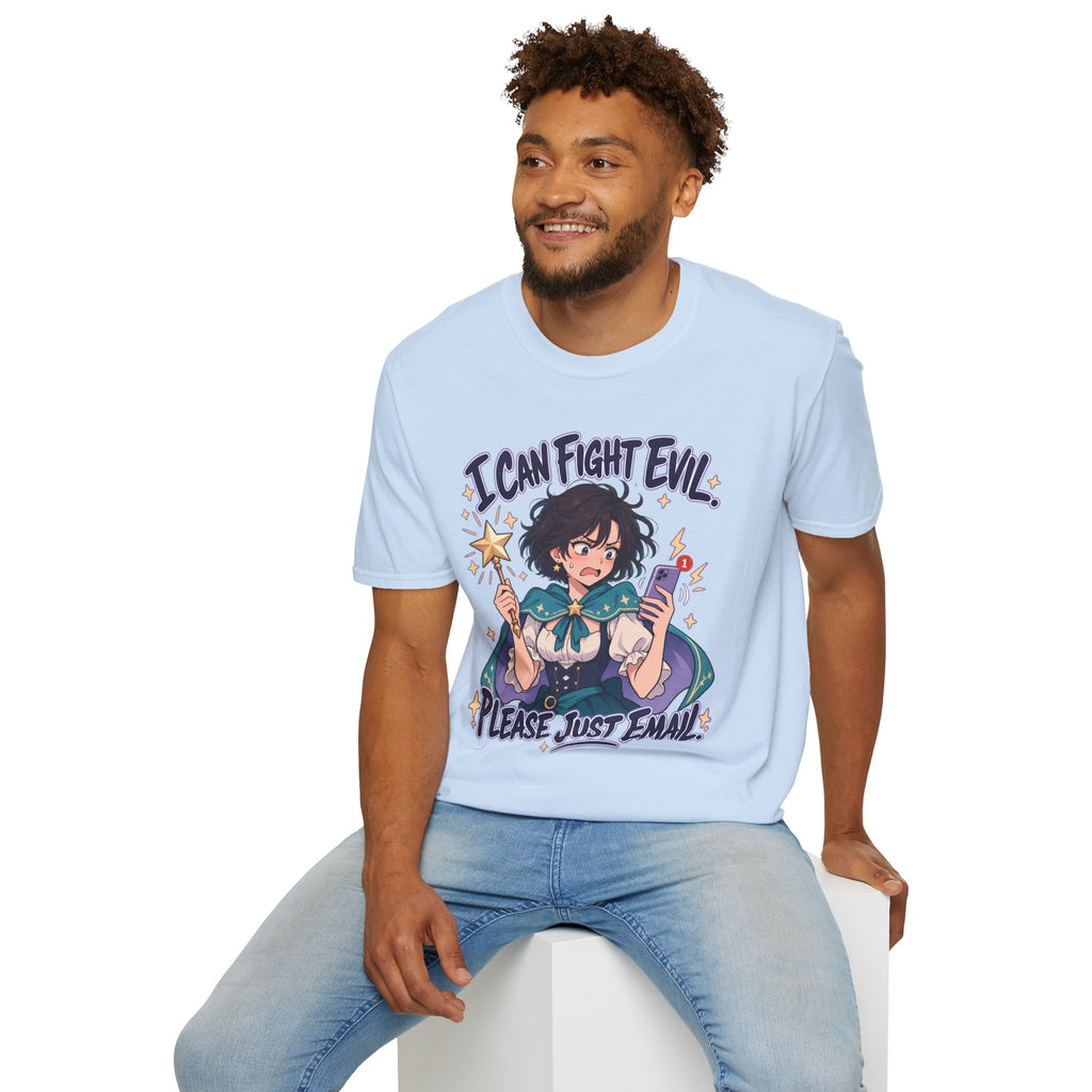 Working Witch | I Can Fight Evil, Please Just Email | Cute Anime T Shirt