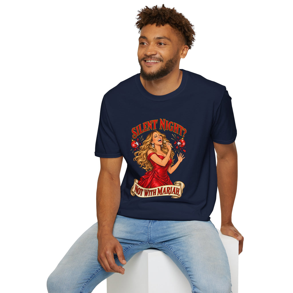 Mariah Carey Christmas T-Shirt | Silent Night? Not With Mariah Retro Holiday Tee