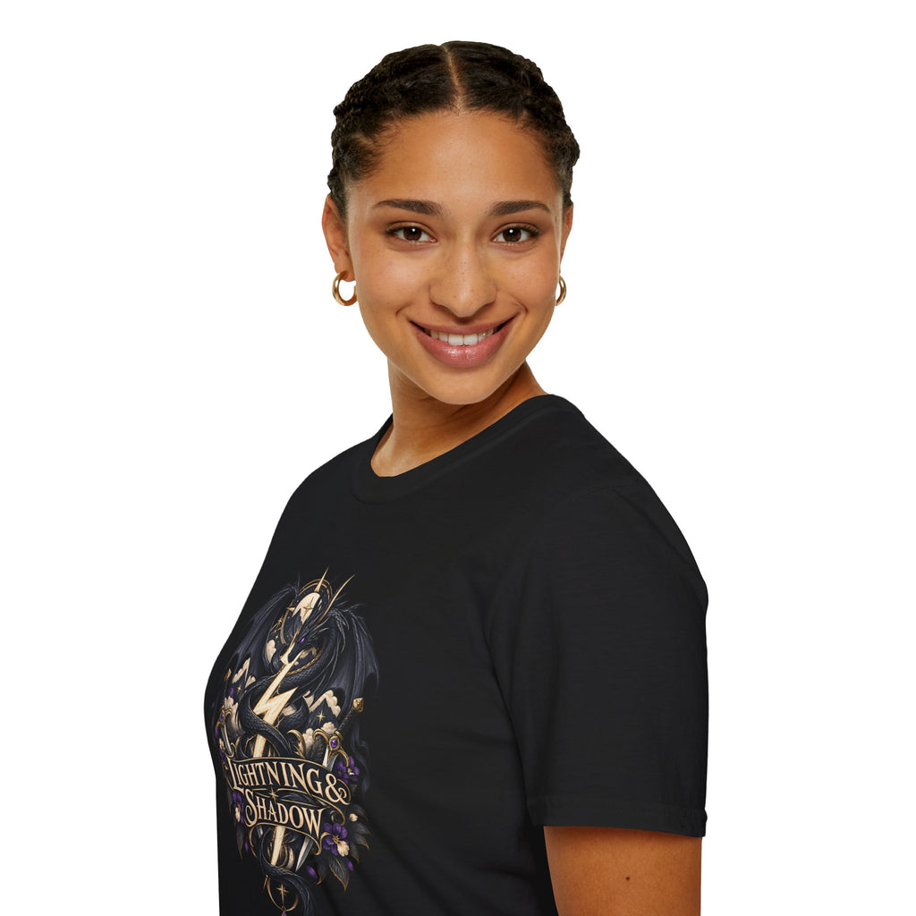 Lightning & Shadow | Onyx Storm Book Inspired Fantasy Dragon T-Shirt