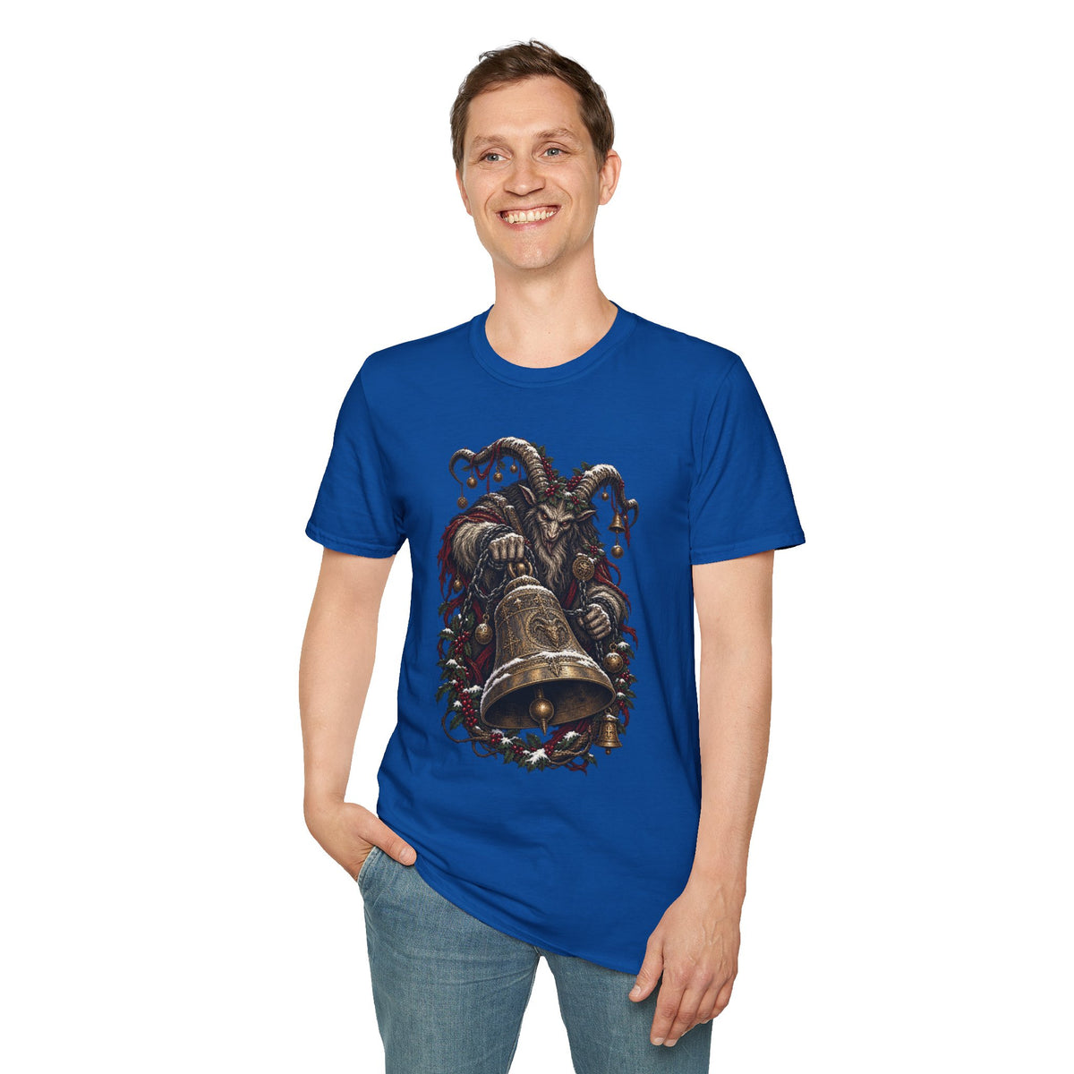 Krampus with Bell | Dark Christmas Demon T-Shirt