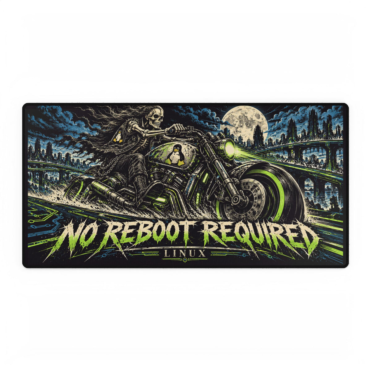 Linux | No Reboot Required | Motorcycle Desk Mat | Gamer & Coder Mouse Pad