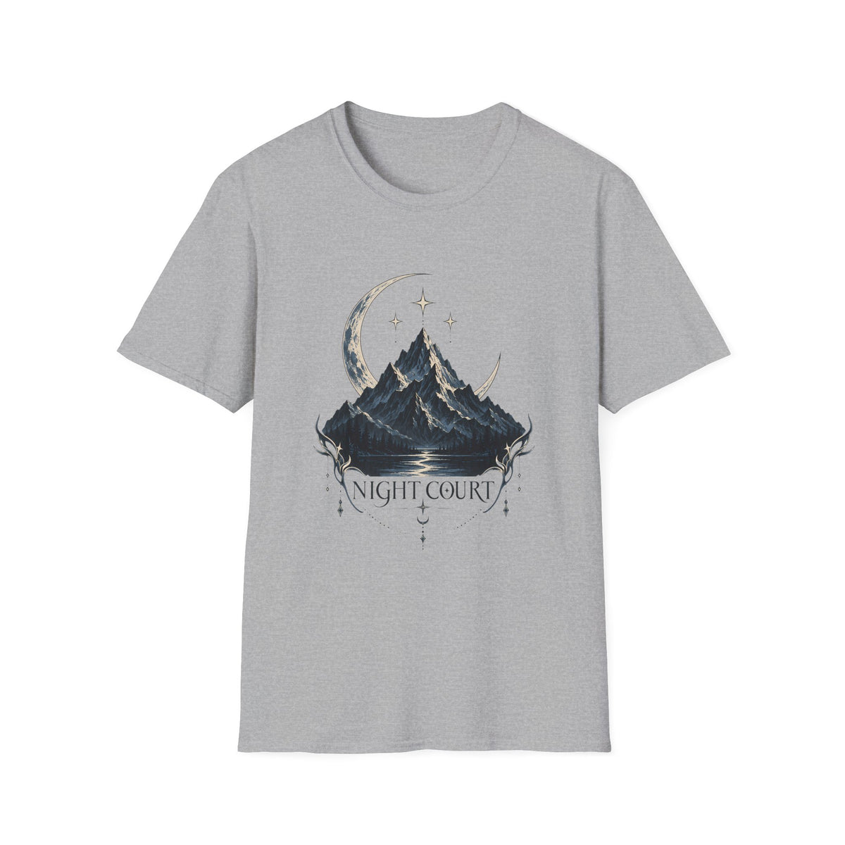 Night Court Mountain | ACOTAR Book Crescent Moon & Stars Graphic