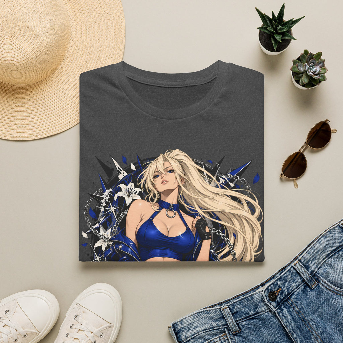 Electric Girl | Japanese Anime | Blonde Bombshell Pin Up Graphic Shirt