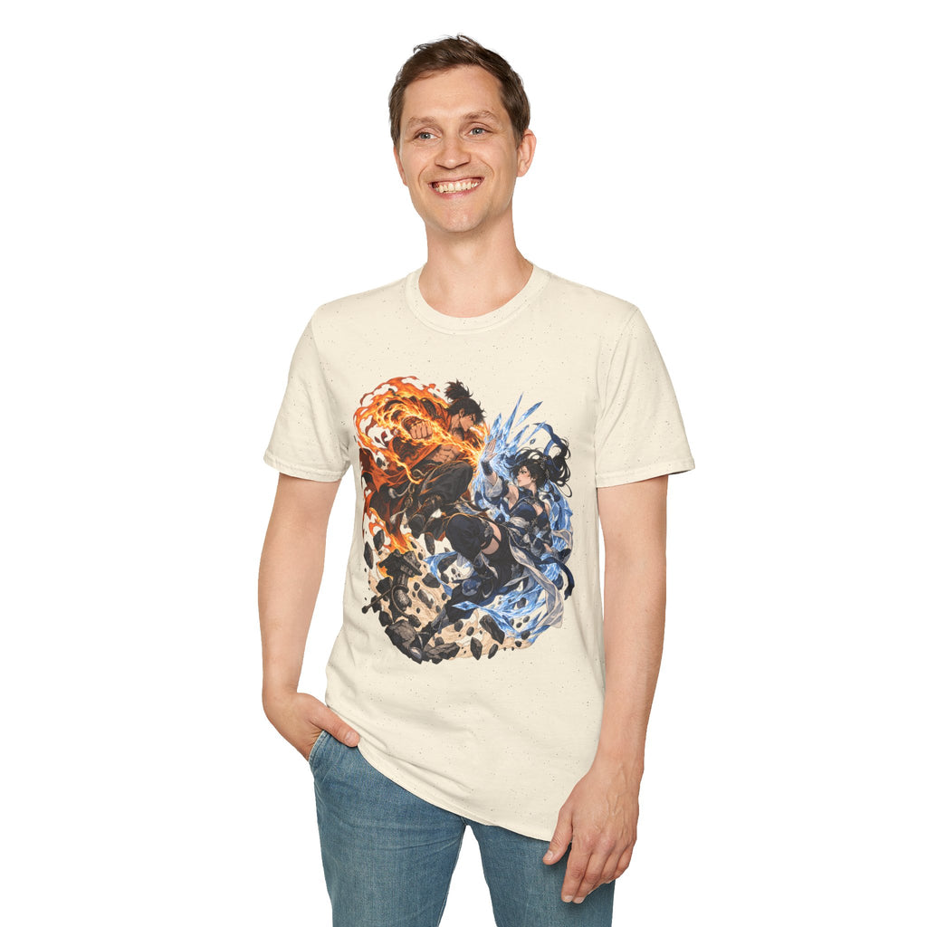 Elemental Battle | Fire vs Ice | Ninja Japanese Fantasy T-Shirt