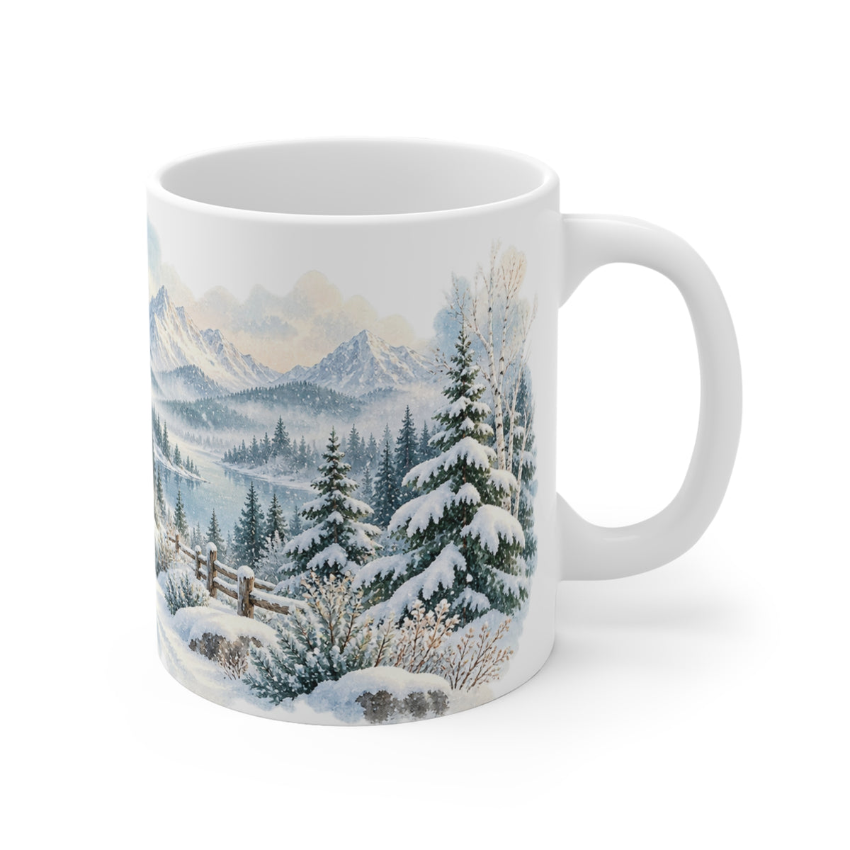 Snowy Forest Mug | Winter Wonderland Watercolour | Woodland Gift