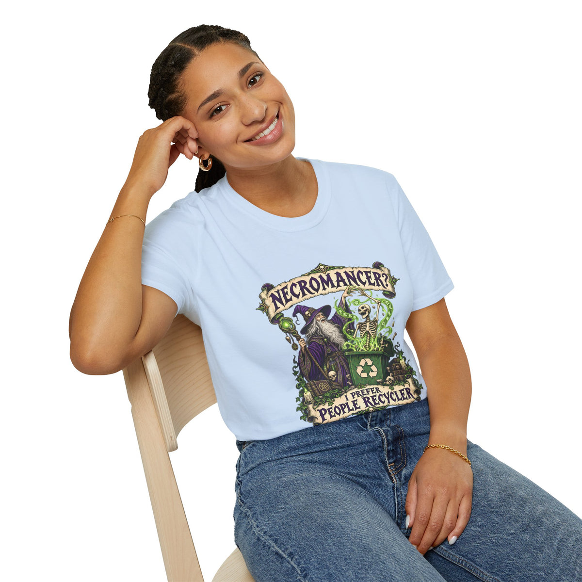 Necromancer? I Prefer People Recycler T-Shirt | Funny Gothic Halloween Tee