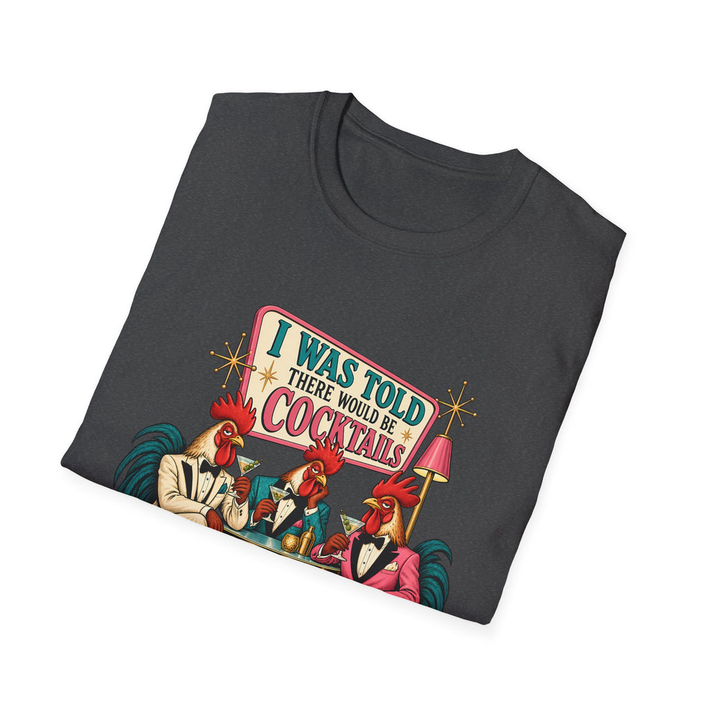 I Was Told There Would Be Cocktails T-Shirt | Retro Flamingo Bar Cocktail Tee