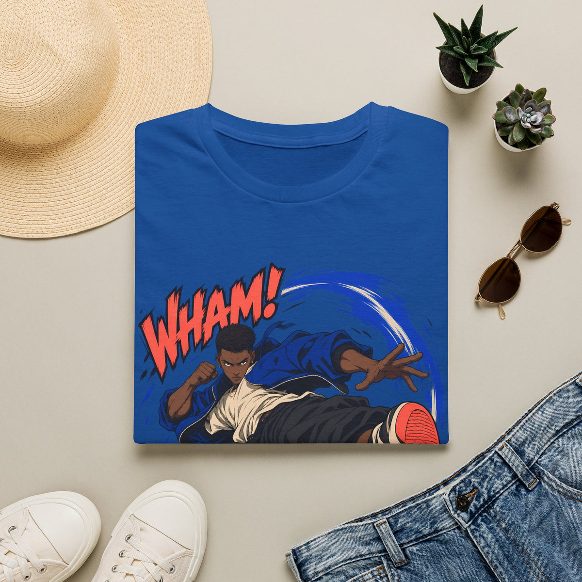 WHAM! | Anime Cartoon Ninja Kick Graphic T Shirt