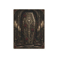 Metal Art Sign | Gothic Coffin and Roses | Occult Wall Art