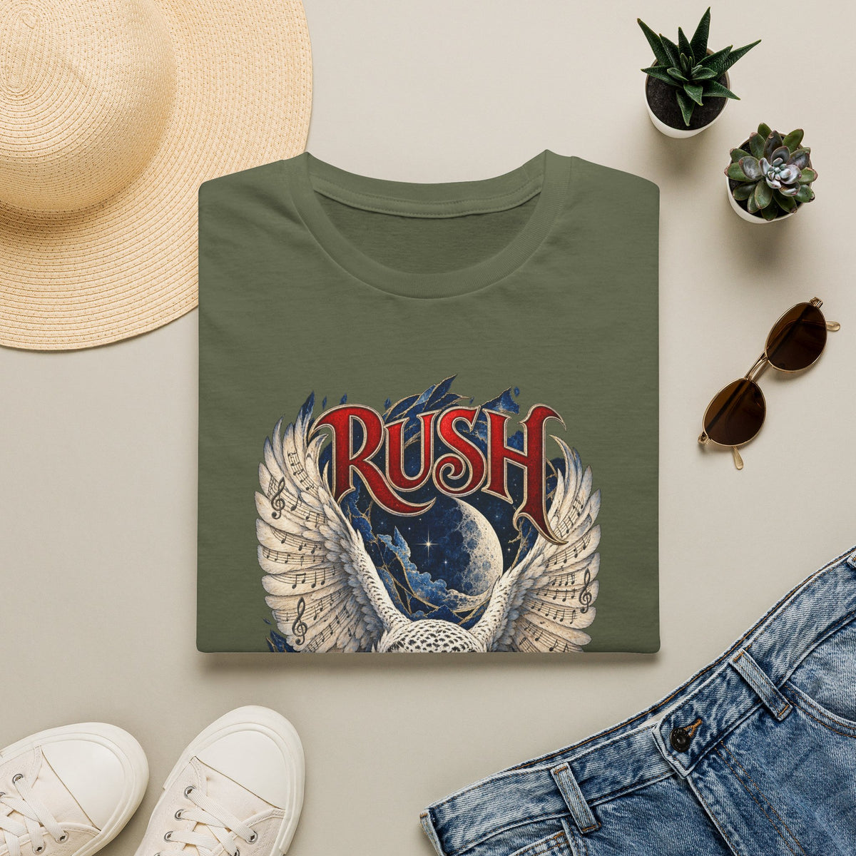 Rush | Fly by Night | Prog Rock | Owl Band Graphic T-Shirt