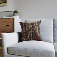 Gothic Skeleton Knight Cushion, Filled Decorative Sofa Pillow