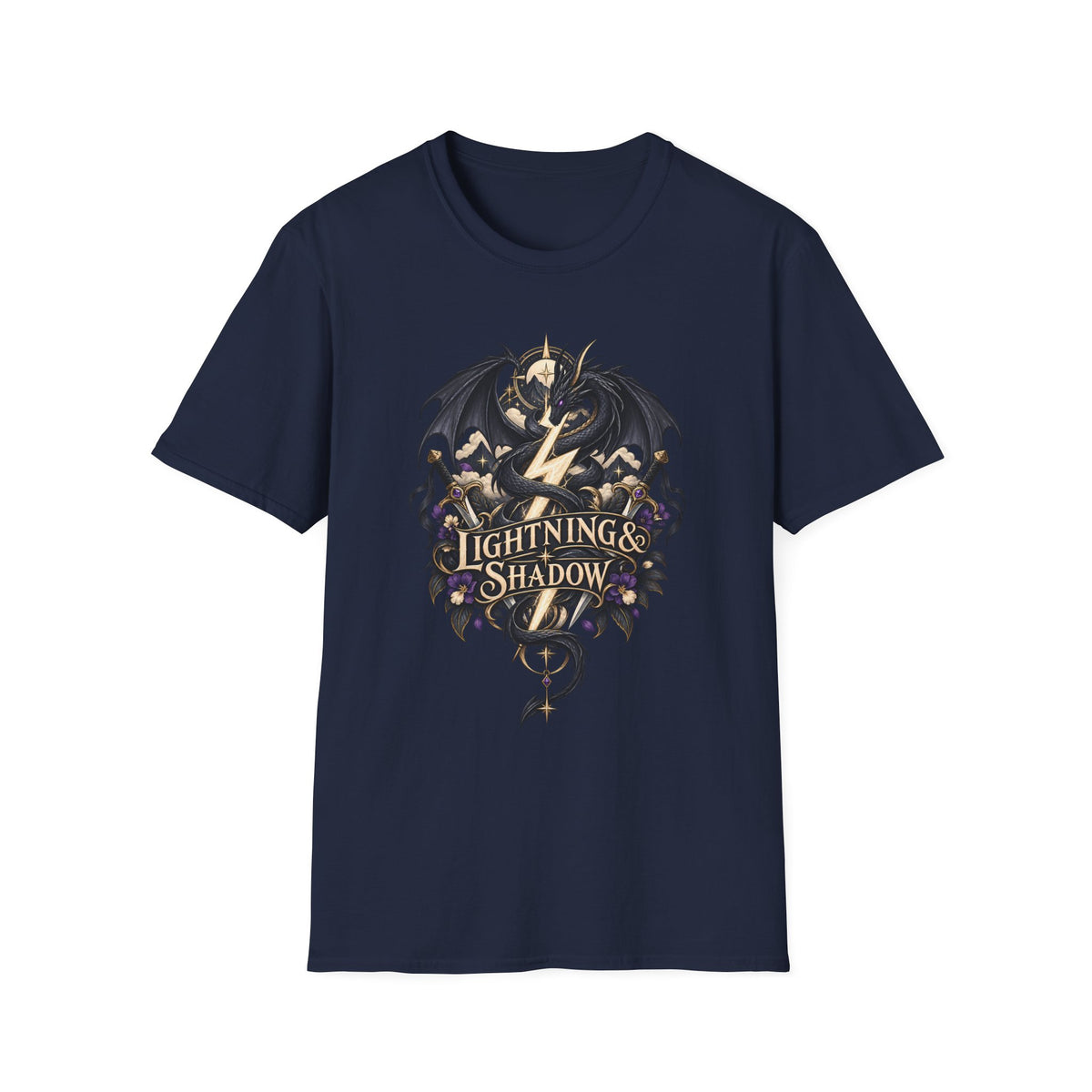 Lightning & Shadow | Onyx Storm Book Inspired Fantasy Dragon T-Shirt