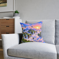 Sky Islands Pixel Art Floating Castle Cushion | Decorative Sofa Pillow