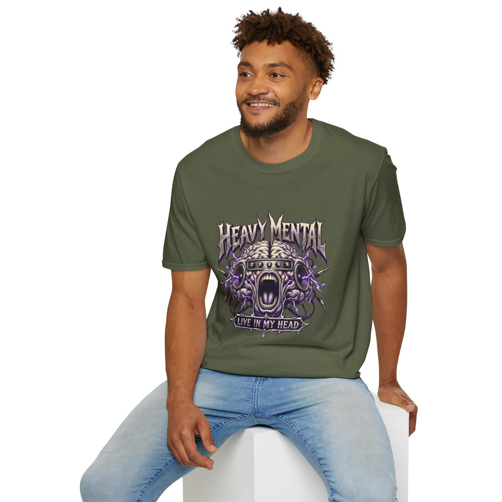 Heavy Mental T-Shirt | Live In My Head' Metal Graphic Tee