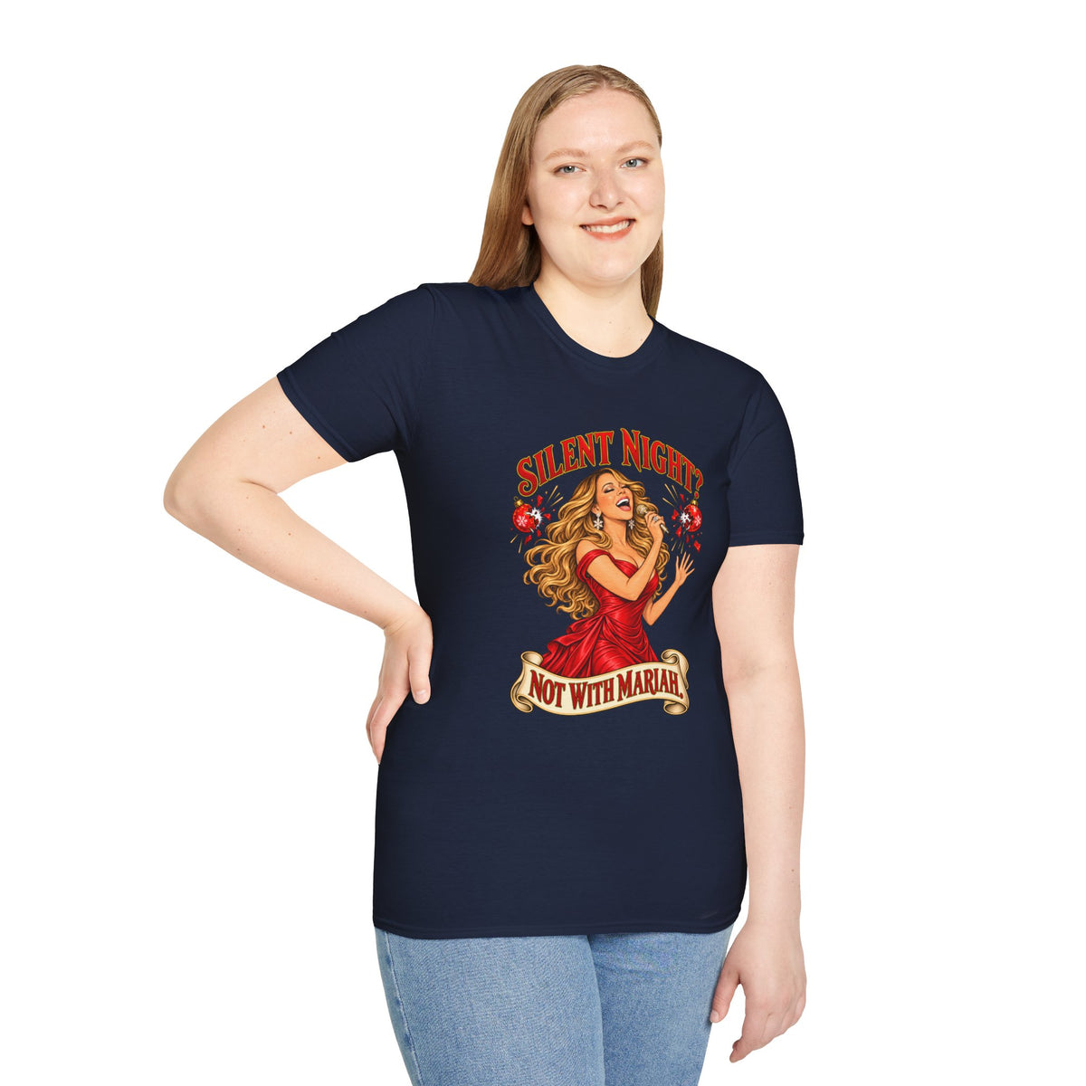 Mariah Carey Christmas T-Shirt | Silent Night? Not With Mariah Retro Holiday Tee