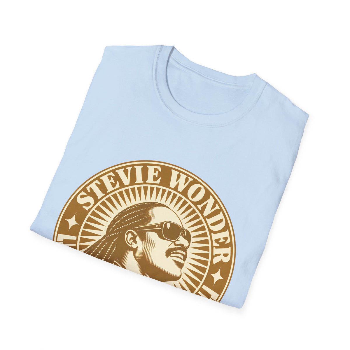 Stevie Wonder Graphic T-Shirt - Vintage Gold Portrait Tee
