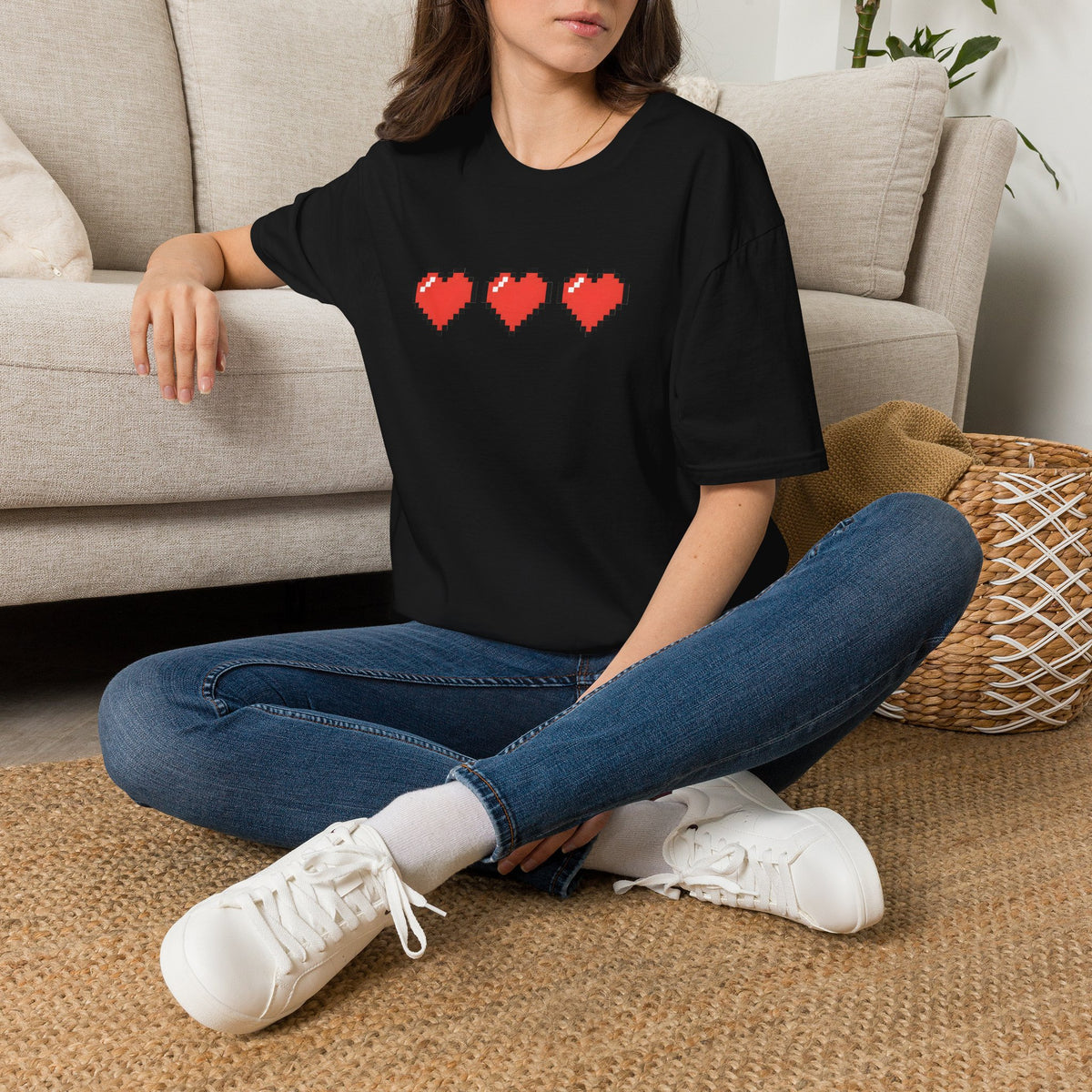 New Game - Pixel Heart "3 Lives" Retro Gamer T-Shirt