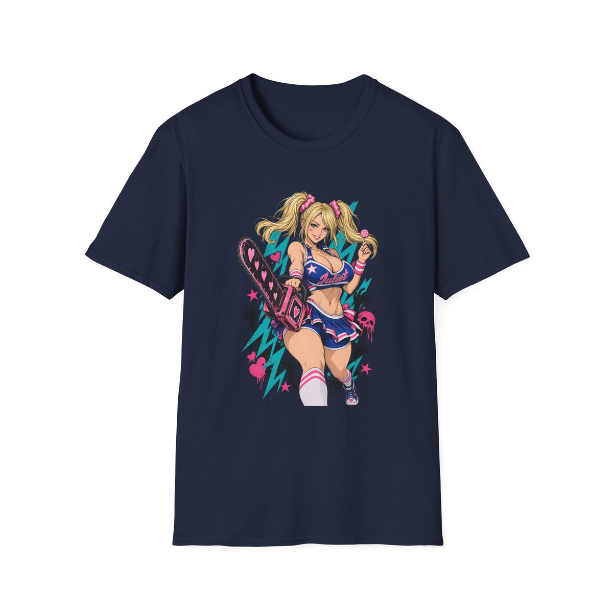 Juliet Starling | Lollipop Chainsaw | Anime Pin Up Girl with Chainsaw T-Shirt