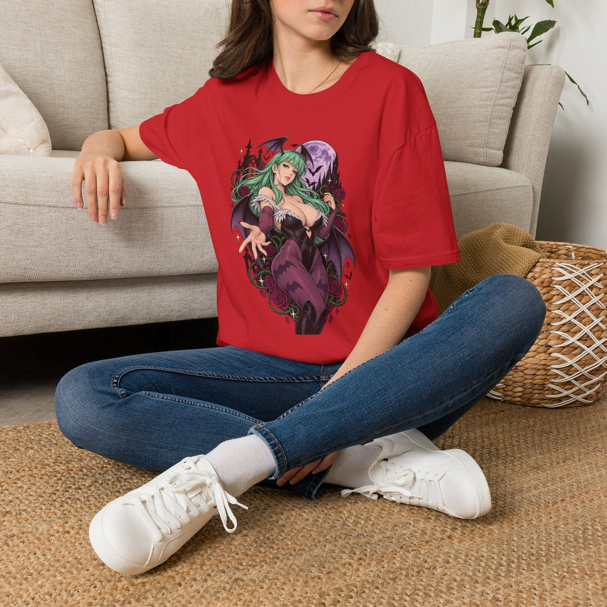 Morrigan | Sexy Succubus Pin Up Girl | Gothic Sorceress Halloween Gamer T-Shirt