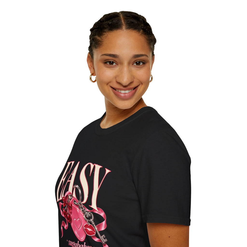 Sugababes | Easy Lockheart Pink Key & Heart Graphic T Shirt