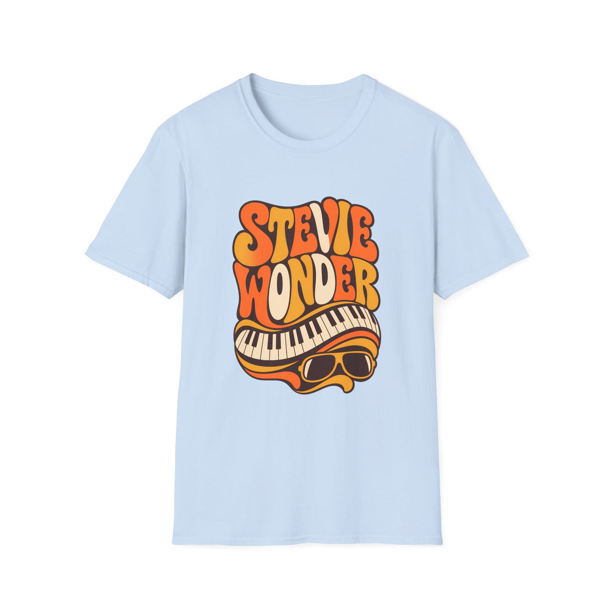 Stevie Wonder Piano Psychedelic Retro Band T-Shirt