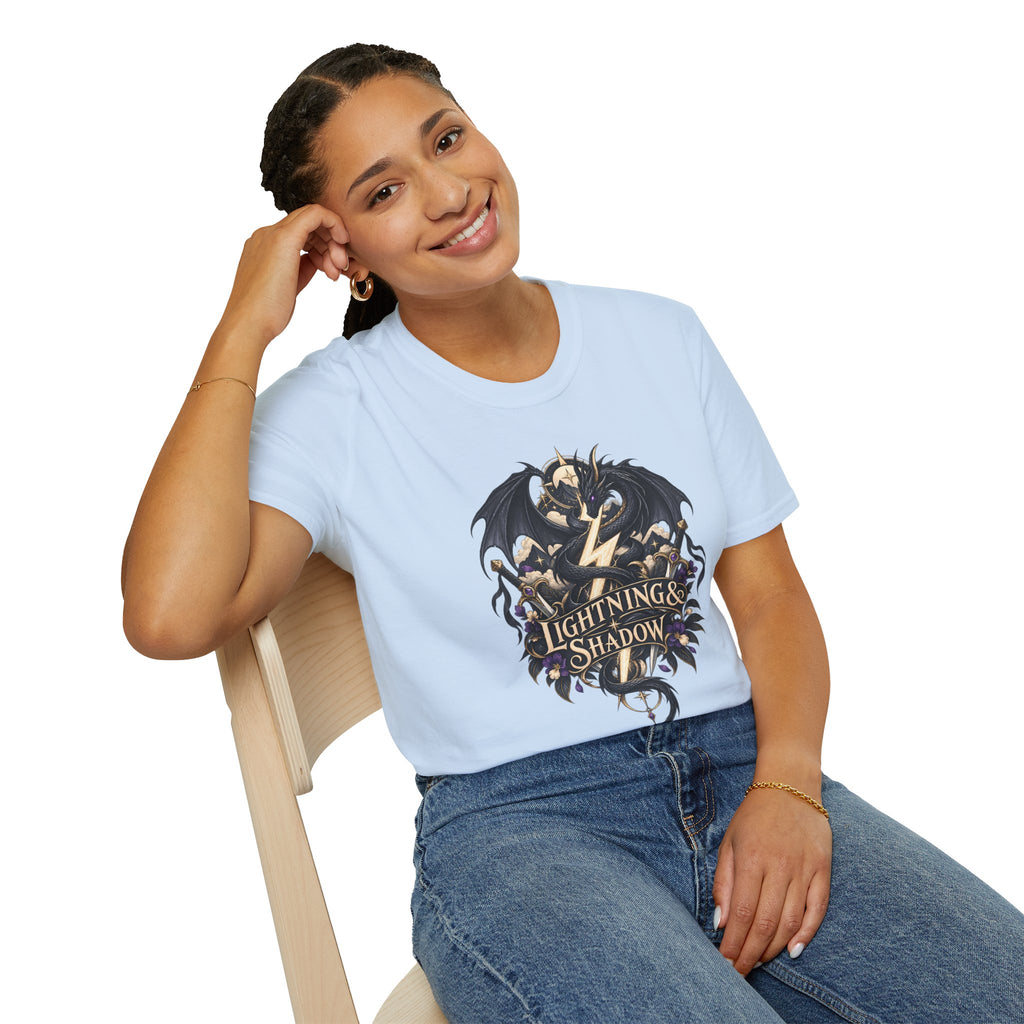 Lightning & Shadow | Onyx Storm Book Inspired Fantasy Dragon T-Shirt