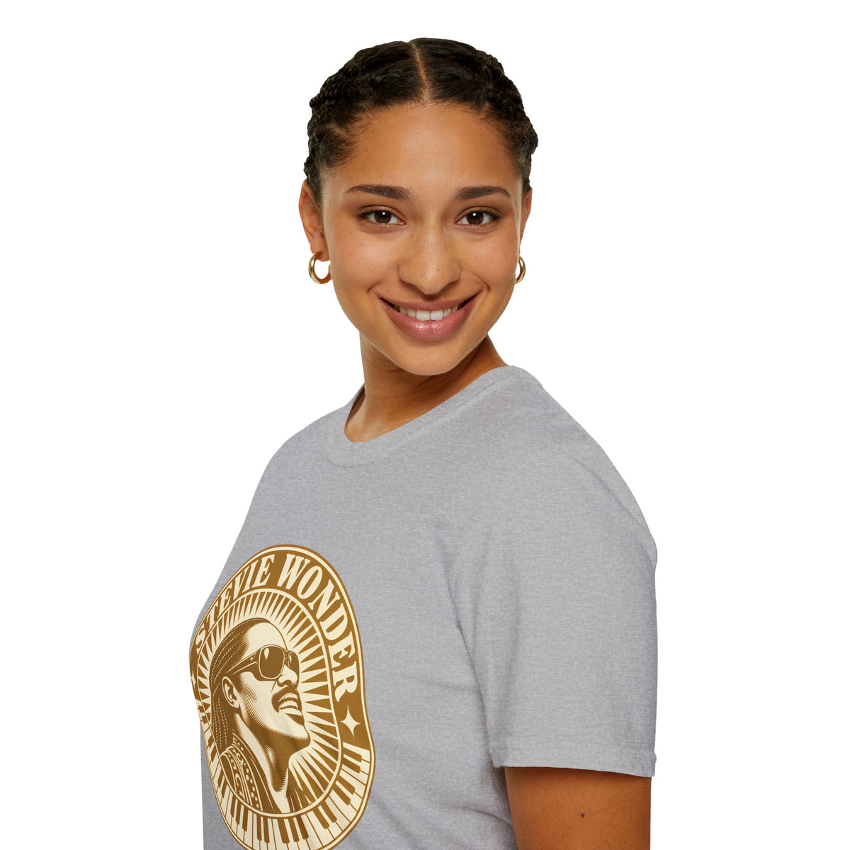 Stevie Wonder Graphic T-Shirt - Vintage Gold Portrait Tee