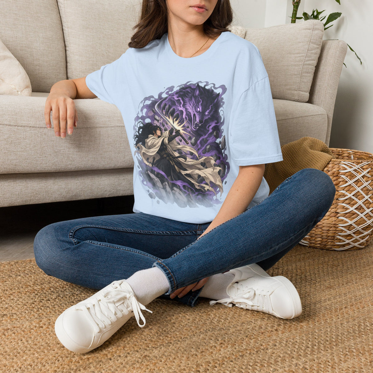 Trial of the Wolf | Samurai Anime Storm Warrior T-Shirt