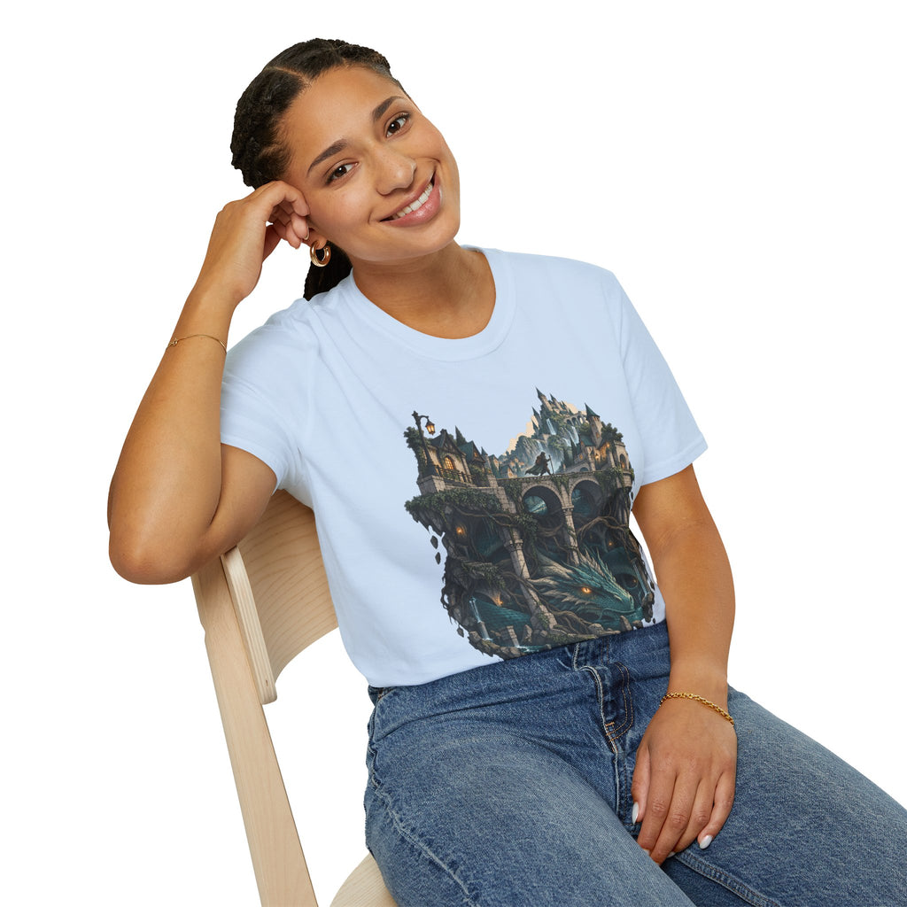 Quests and Adventures | Japanese Style | Anime Fantasy Dragon Castle T Shirt