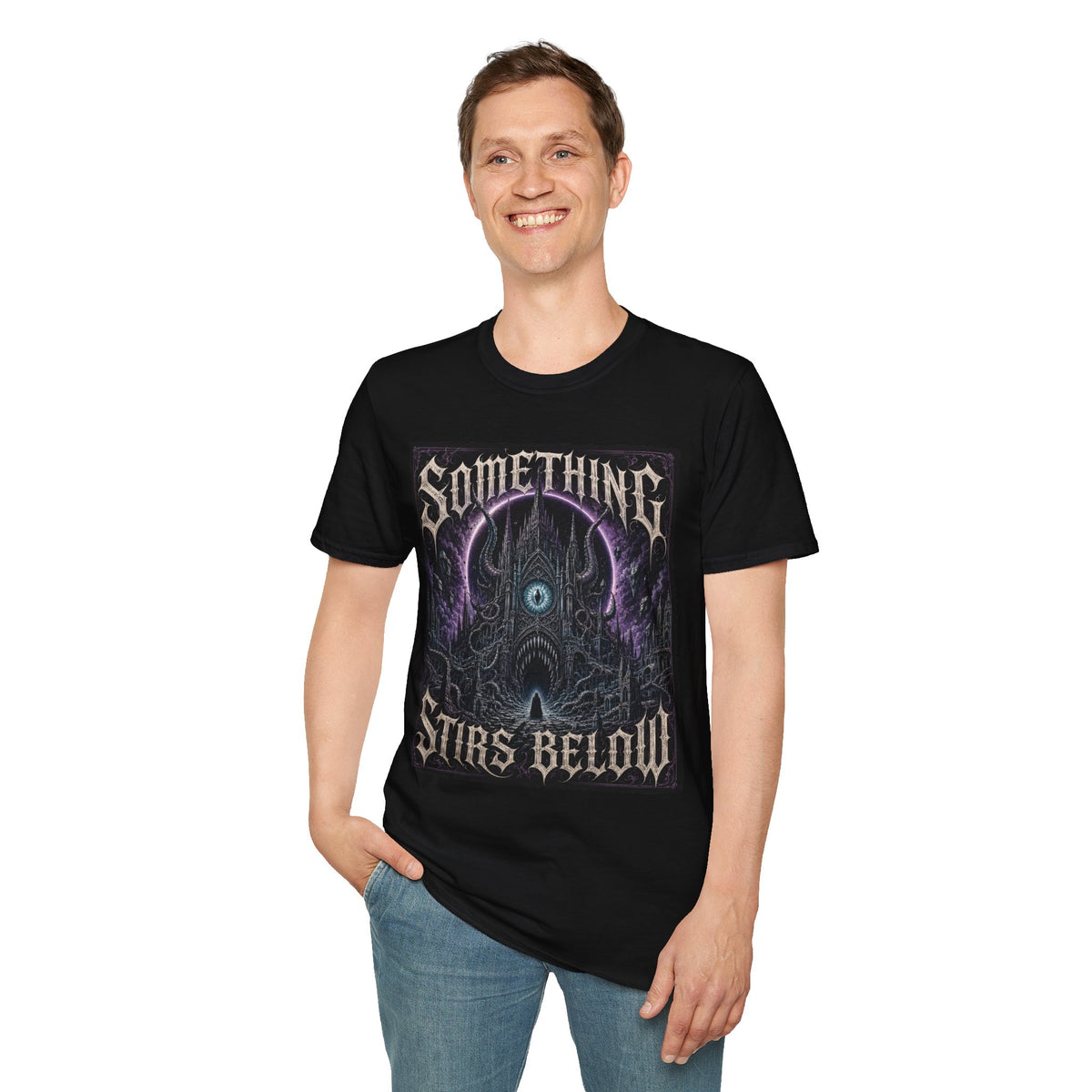 Something Stirs Below T-Shirt — Gothic Dark Fantasy Graphic Tee