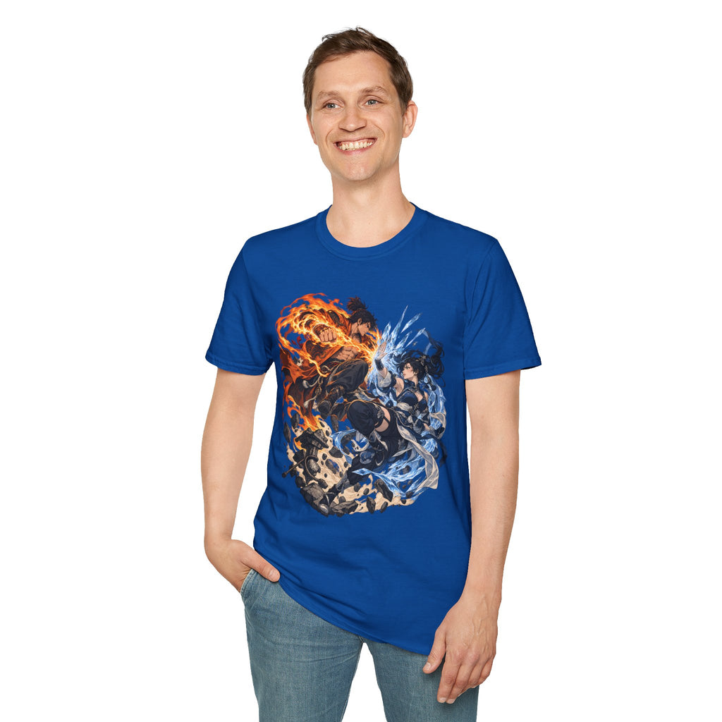 Elemental Battle | Fire vs Ice | Ninja Japanese Fantasy T-Shirt