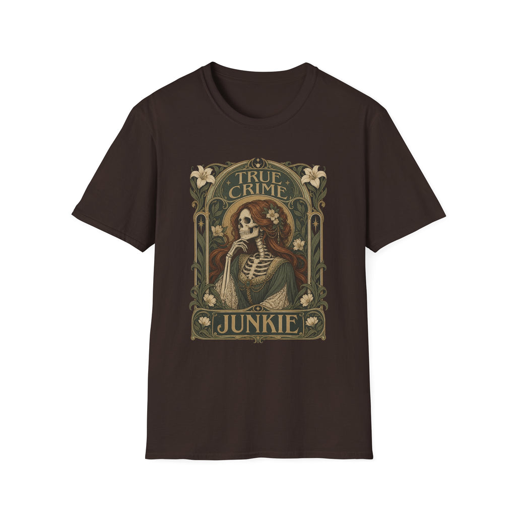 True Crime Junkie | Vintage Gothic Skull Tee