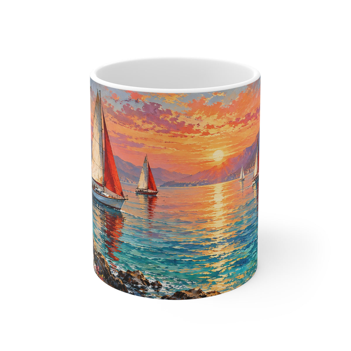 Seaside Impression | Classic Art Sailing Coffee Mug Gift (11oz)