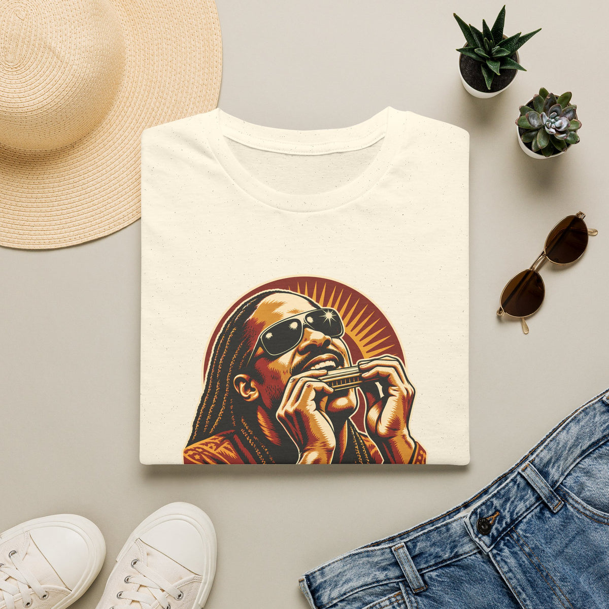 Stevie Wonder Harmonica Tribute T-Shirt