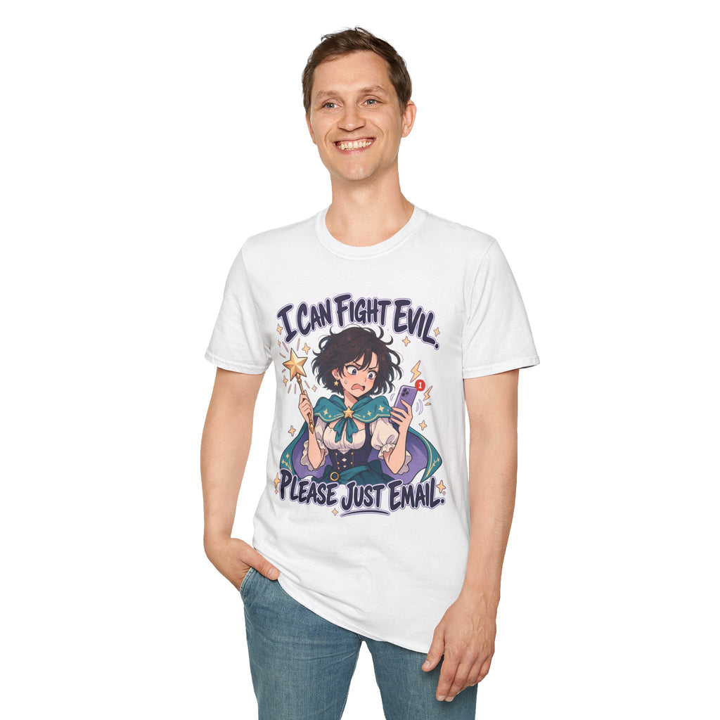 Working Witch | I Can Fight Evil, Please Just Email | Cute Anime T Shirt
