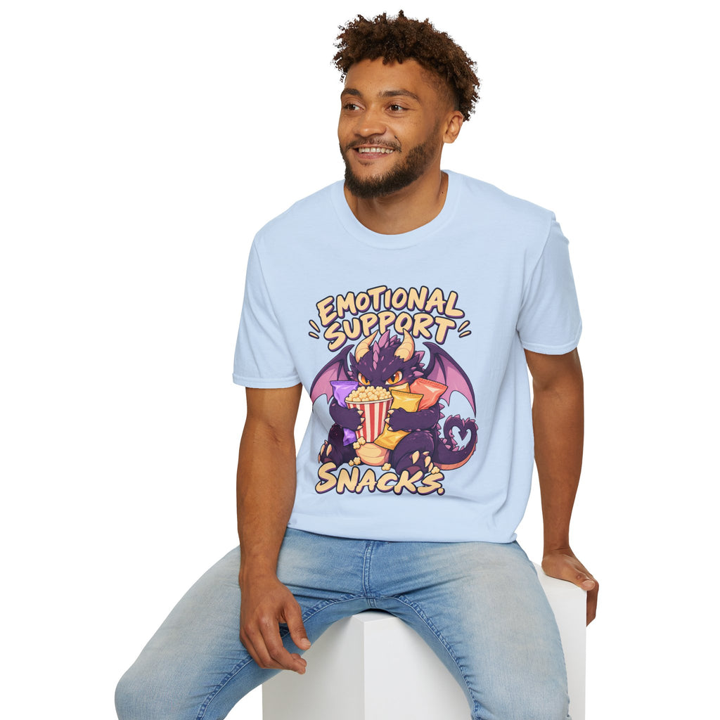 Emotional Support Snacks | Cute Dragon Eating Popcorn Anime Shirt