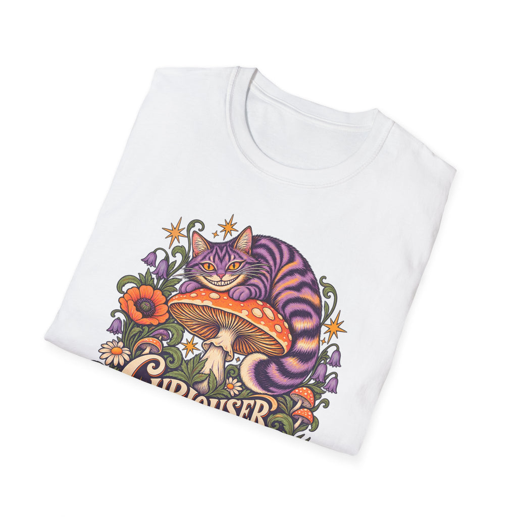 Cheshire Cat | Curiouser & Curiouser | Whimsical Mushroom Design Graphic Shirt
