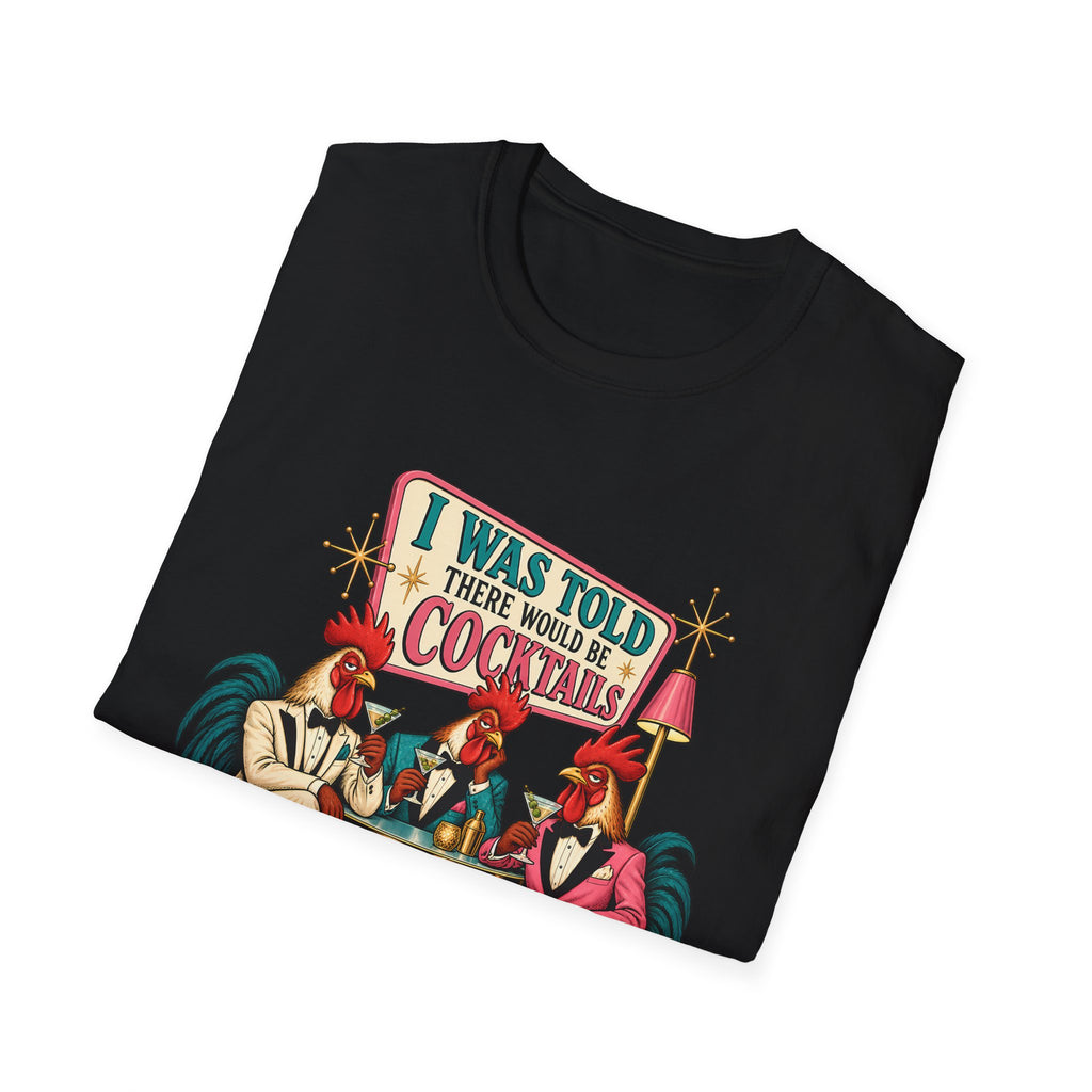 I Was Told There Would Be Cocktails T-Shirt | Retro Flamingo Bar Cocktail Tee