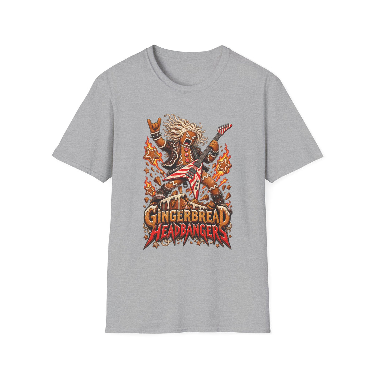 Gingerbread Headbangers | Christmas Funny Rock T-Shirt