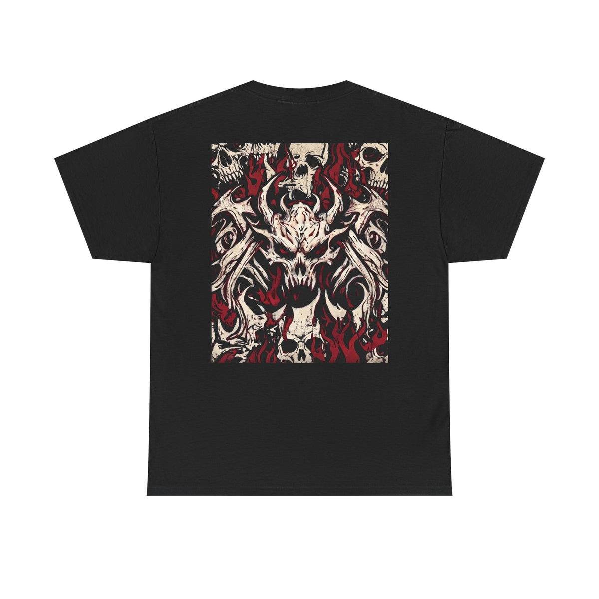 Vessel of Hatred — Gothic Skull & Flames Graphic T-Shirt