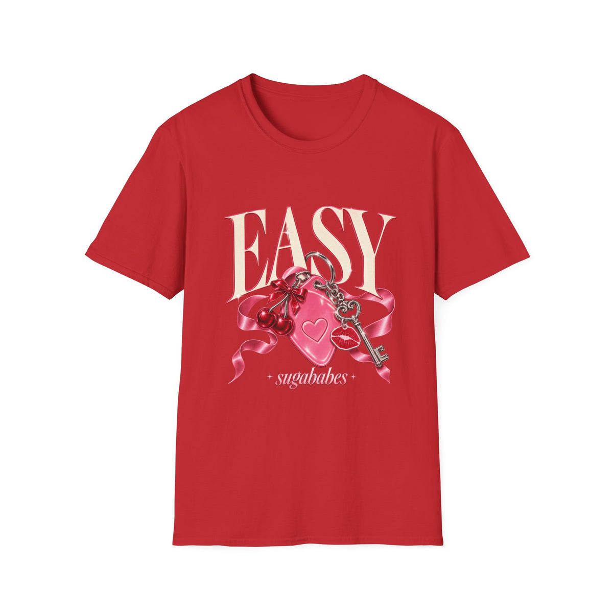 Sugababes | Easy Lockheart Pink Key & Heart Graphic T Shirt